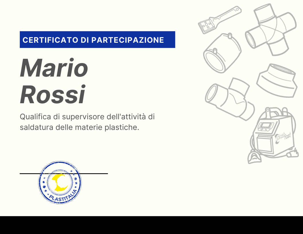qualifica Coordinatore/Supervisore di saldatura delle materie plastiche