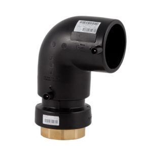 Codo 90° electrosoldable de transicion pe/laton roscado hembra