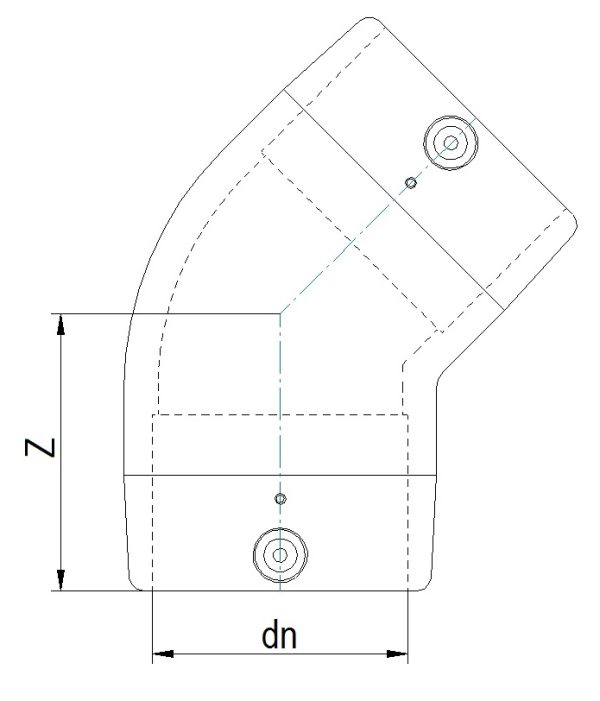 Codo 45° electrosoldable - Imagen 2